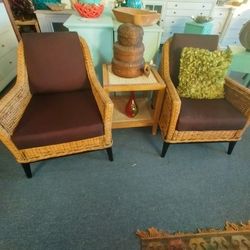 CUTE WICKER CHAIRS AT PICKY PINCHERS 3643 5TH AVE N ST PETE OPEN WEDNESDAY THRU SUNDAY NOON TO 6 PM FREE DELIVERY