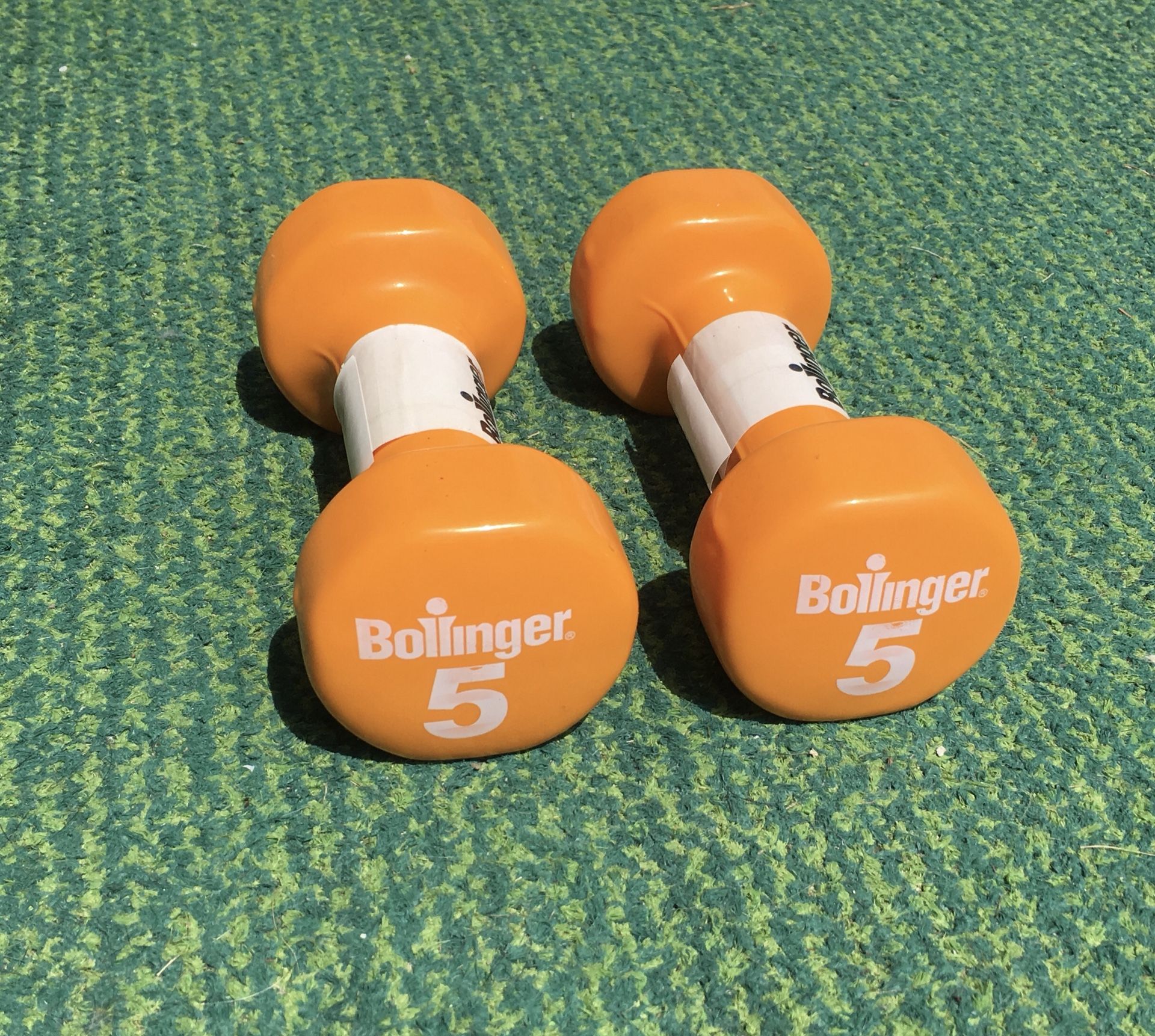 5 lb dumbbells dumbbell set x2 10 lbs total NEW Hex coated Nice weights weight pair pounds pound cap orange