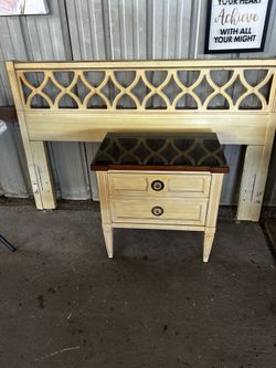 Full size headboard & nightstand