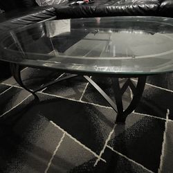 Two Piece Set Glass Coffee Tables 