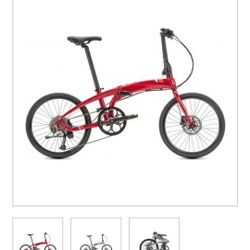 TERN VERGE D9 FOLDING BIKE WITH CARRIER & ROLLER STAND 