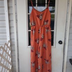 Papermoon Womens Floral Spaghetti wide leg Jumpsuit Size L