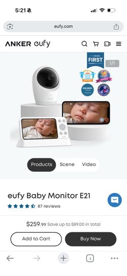 Eufy E21 Baby Monitor + Floor Stand