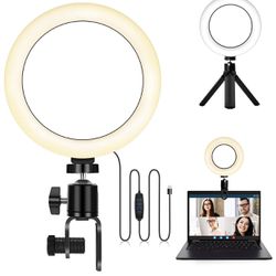 6" Selfie LED Ring Light with Clamp Mount and Tripod Stand