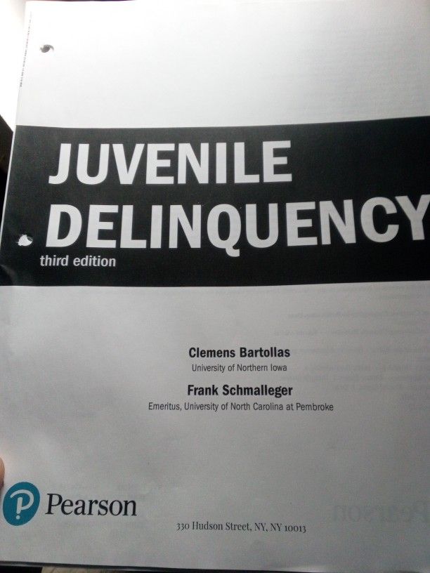 Juvenile Delinquency - Pearson Book