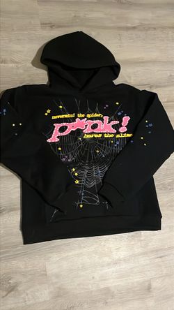 black and pink sp5der set size m