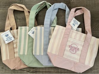 NEW Trader Joe’s striped mini canvas tote bags