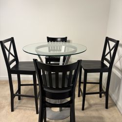 Dining Set, 4 high chairs