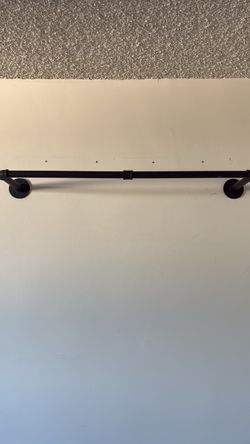 Black Industrial Pipe Wall Clothing Rod
