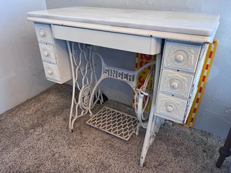 Vintage Singer Marble Top Sewing Desk