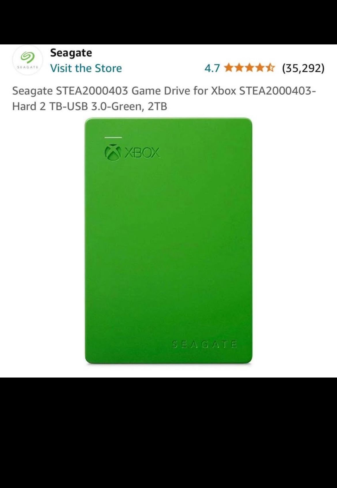 Seagate Game Drive for Xbox 2TB Green (STEA(contact info removed))