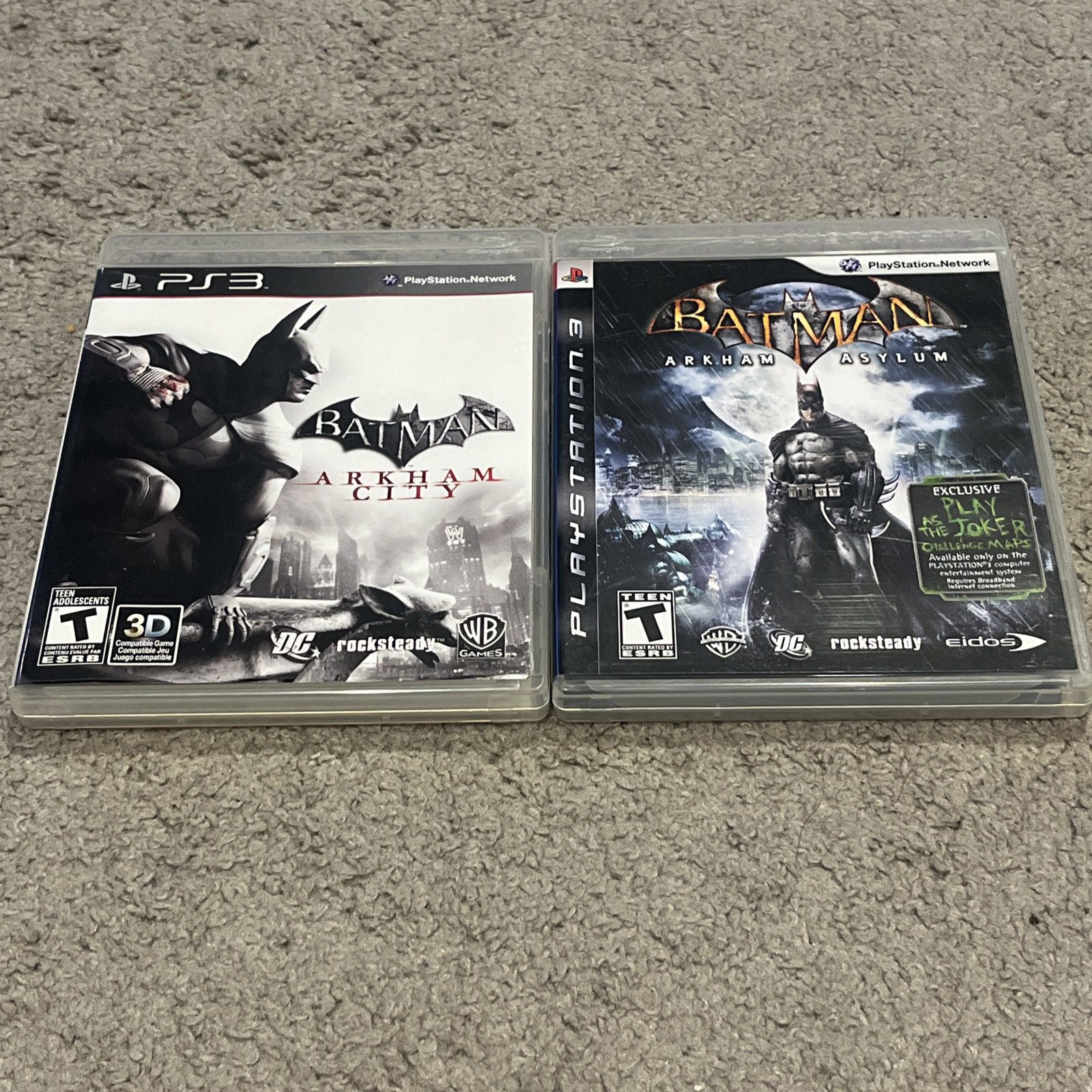 Batman: Arkham City Arkham Asylum Sony PlayStation 3 PS3 Complete CIB w/ Manuals