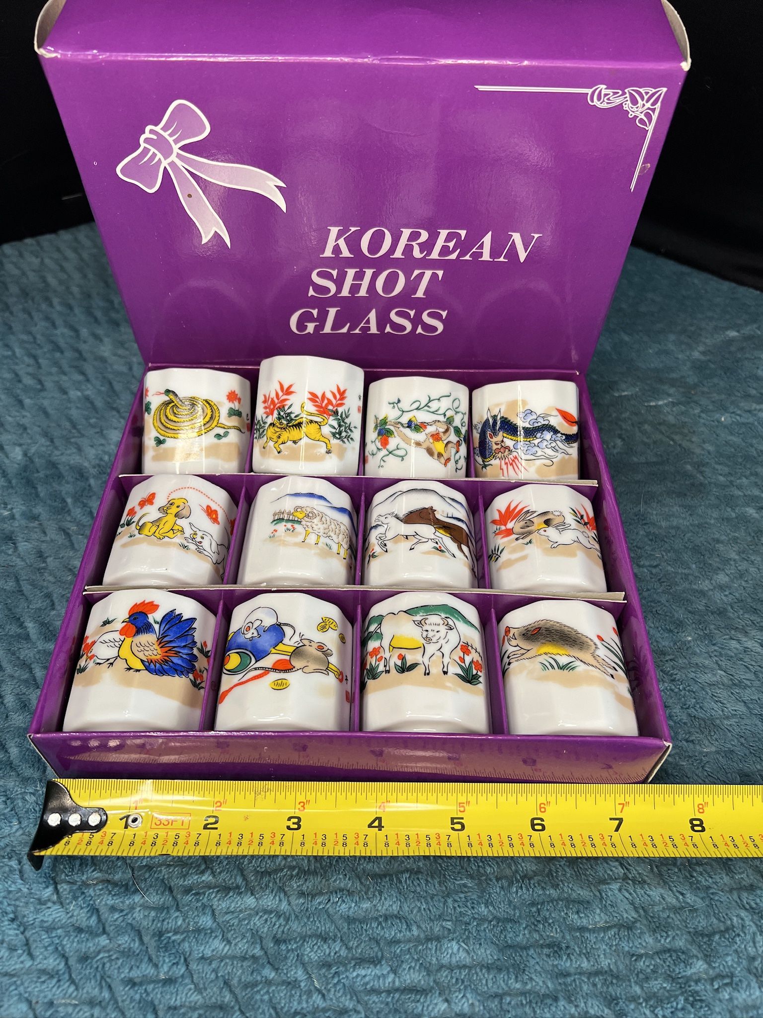 Ceramic Korean Zodiac Shot Glass Set