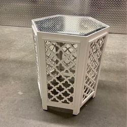 White Mirror Accent Table