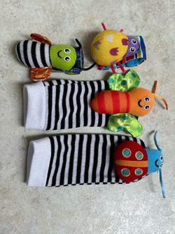 Baby Wrist Rattles & Foot Finder Socks Sensory Toy Set