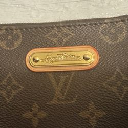 Vintage LOUIS VUITTON Monogram Canvas Eva Pochette Shoulder Bag S Brown