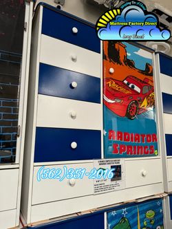 Cars Movie Dresser Wardrobe 6 Jumbo Drawers Assembly Included
