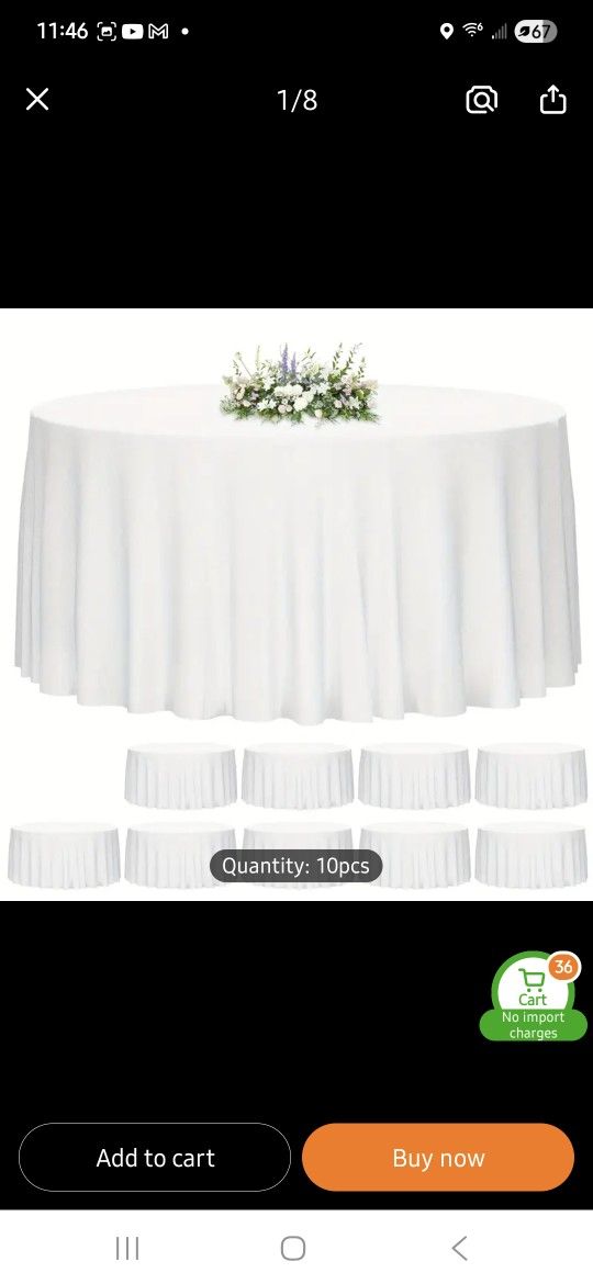 White Round Tablecloth