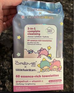 NEW THE CRÈME SHOP X LITTLETWINSTARS 60 ESSENCE-RICH TOWELETTES $5!!