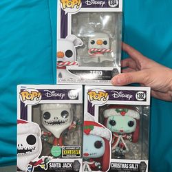 Jack Sally And Zero Christmas Funko Pops