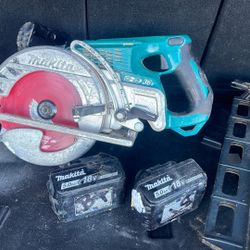 Makita Circular Saw With 2 Batteries Also A Metabo Nail Gun