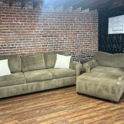 Delivery Available brown sofa/couch + chair w ottoman
