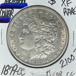 1879-CC MORGAN SILVER DOLLAR RARE CLEAR CC NICE LOOKING COIN