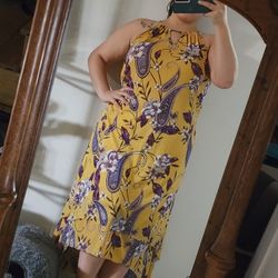 Yellow Floral pattern dress