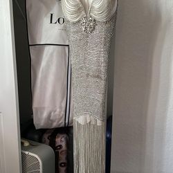 White Sequenced Dress