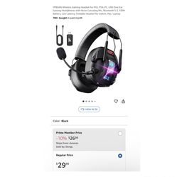 Brand new Wireless Gaming Headset for PS5, PS4, PC, USB Over Ear Gaming Headphones with Noise Canceling Mic, Bluetooth 5.3, 100H Battery, Low Latency,