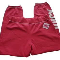 Juicy by juicy Couture womens sweatpant Cropped Fleece Clared Red Pant Sz Small