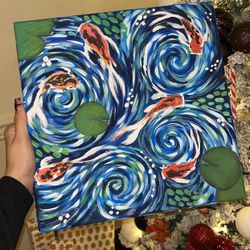 Koi Fish Pond Painting 
