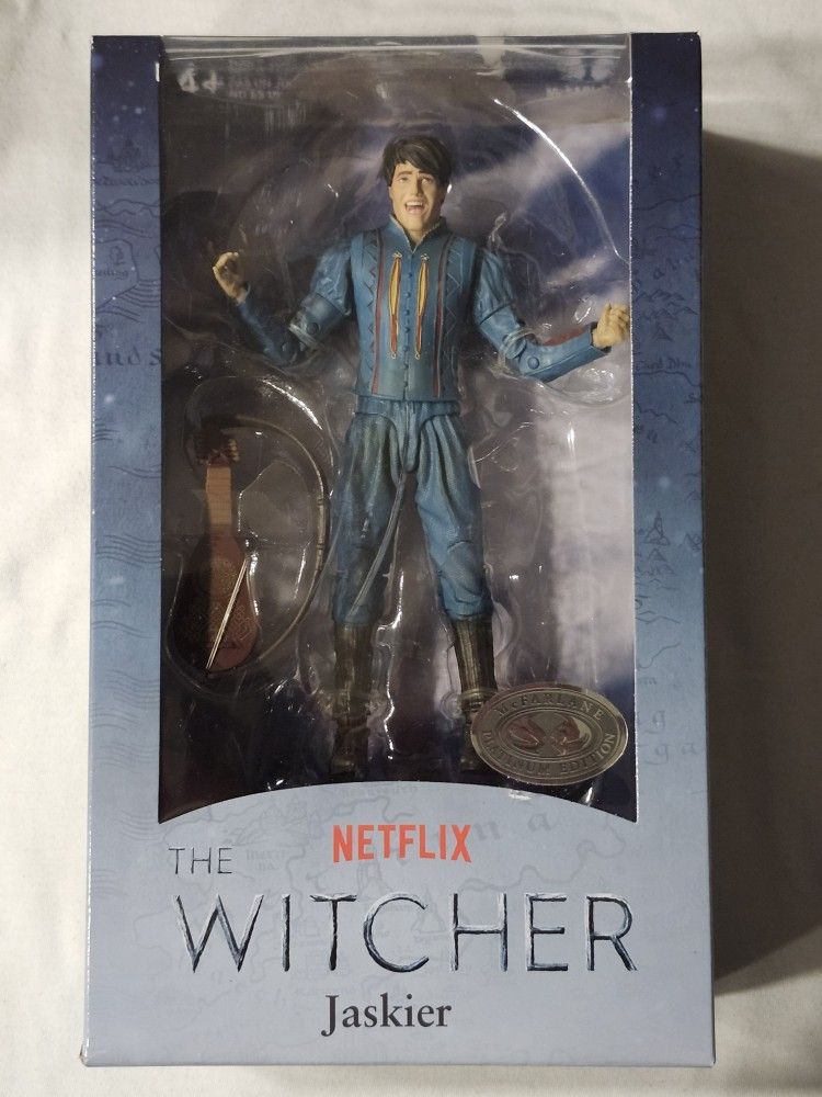 MCFARLANE PLATINUM EDITION CHASE. WITCHER JASKIER 7"ACTION FIGURE.