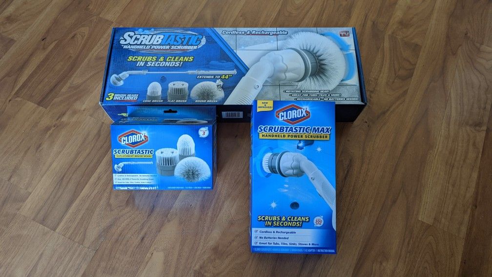 Clorox Deluxe Scrubtastic Power Scrubber 39" - Handheld - Heads