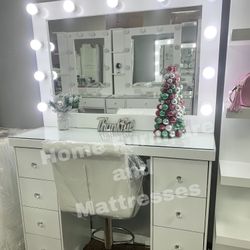 Vanity Set Hollywood Mirror LED Lights Makeup Table✨New