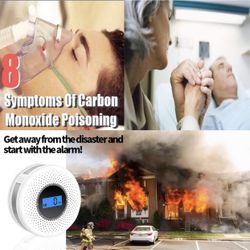 Combination Smoke and Carbon Monoxide Detector with Display, Battery Operated Smoke CO Alarm Detector
