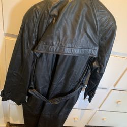 Brand New Men’s Leather Trench Coat