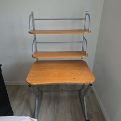 Brown Compact Desk 3 Shelfs