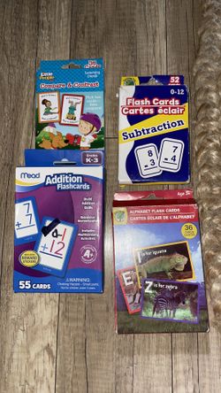 Kids childs toddlers kindergarten learning school additon alphabet flashcards 3+