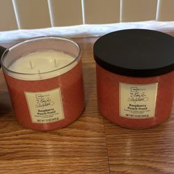 Becky G & Alejandra 3 Wick Raspberry Peach Frose And Hazelnut Cream Candle