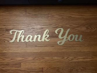 Gold Metal “Thank You” Sign