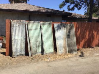 Vintage reclaimed, corrugated, steel panels 6’ x 2’
