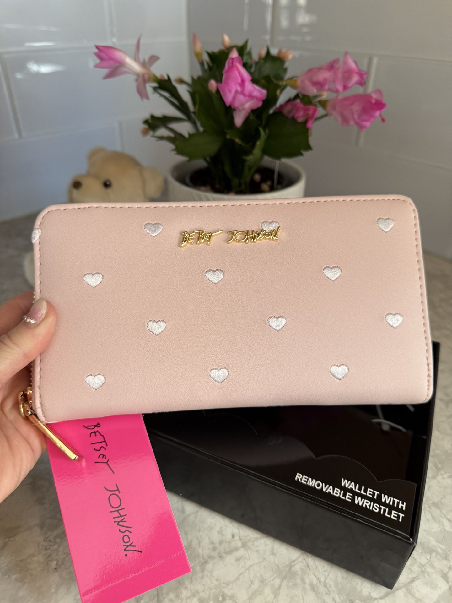 Betsey Johnson Blush Pink Wristlet Wallet 