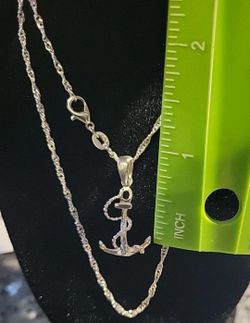 Anchor Necklace Sterling Silver Chain & Pendant Liberty Symbol Navy 925 Necklace