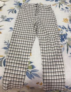 American Eagle Plaid Straight-Leg Pants