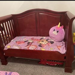 Cherry wood convertible crib