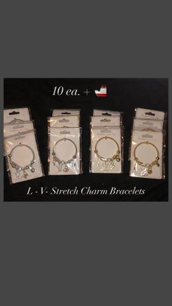 Gold Or Silver Stretch Charm Bracelets 