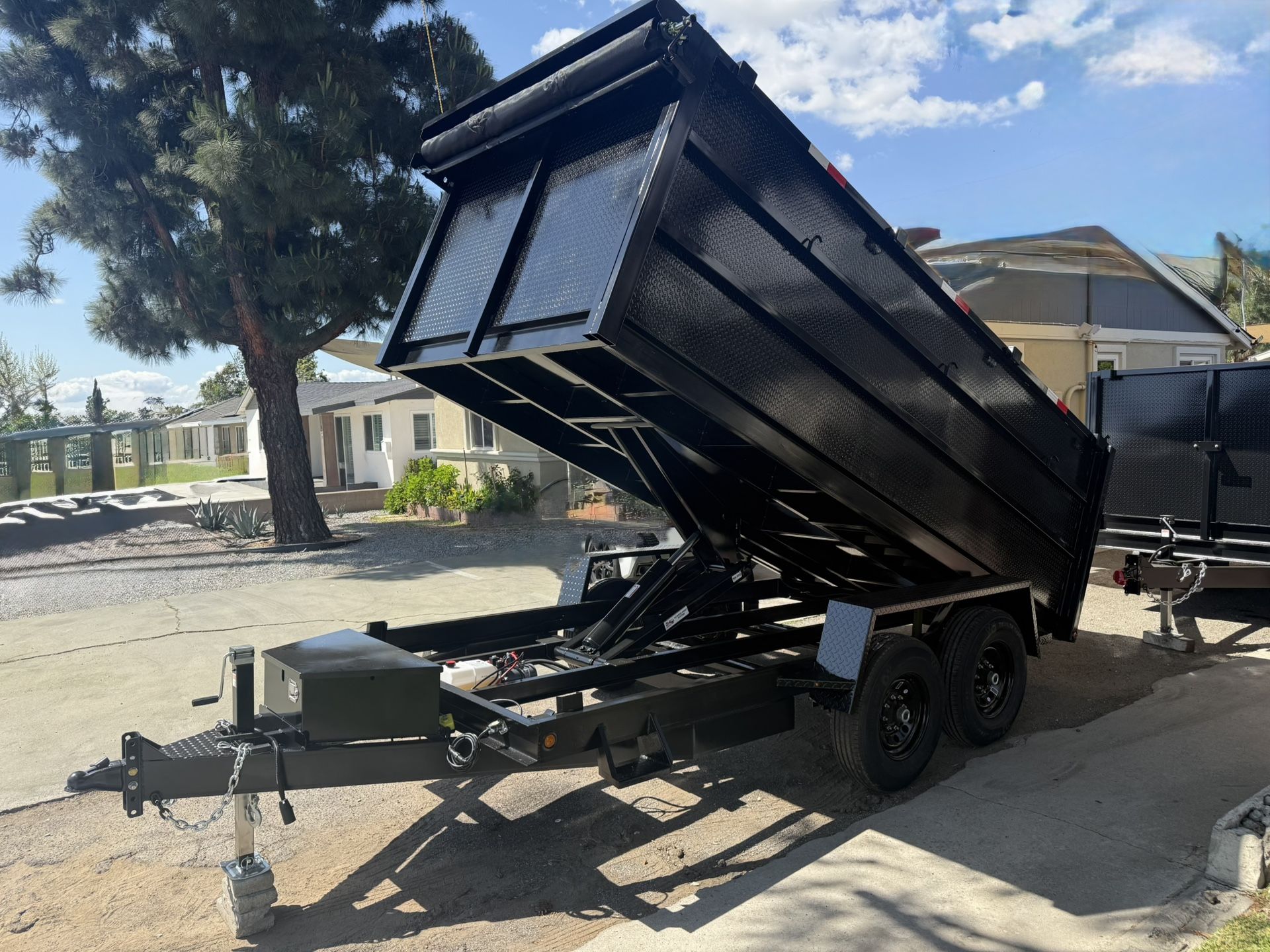 New 14ft Long Scissor Lift Hydraulic Dump Trailer with Scissor Lift & Fully Loaded 💠