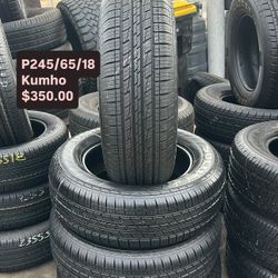 SET OF FOUR USED TIRES 245/65/18 KUMHO