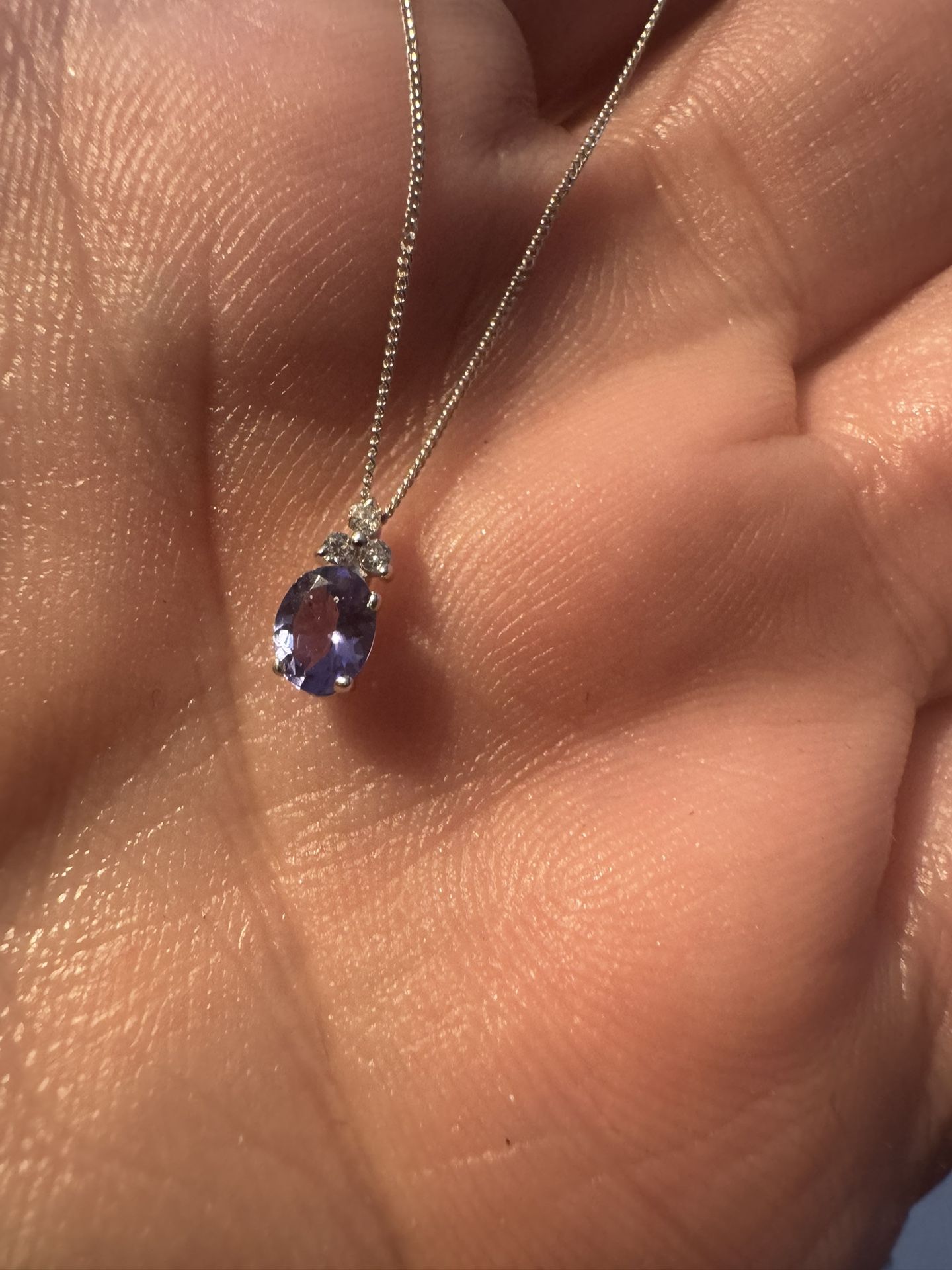 Whited Gold Emerald Pendant